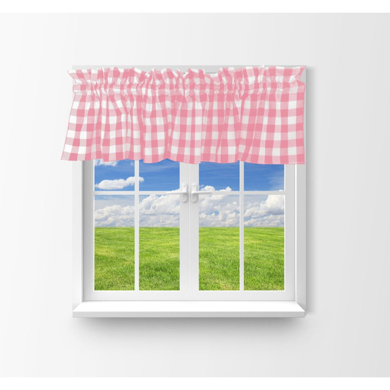 Cantonnière à carreaux Gingham, Rose, L 58 po x L 32 po