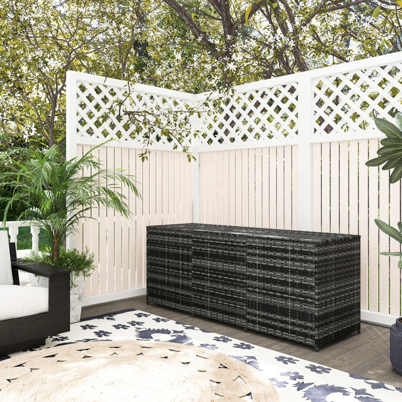 Coffre de rangement extérieur pour terrasse de 175 gallons - Coussin intérieur gris