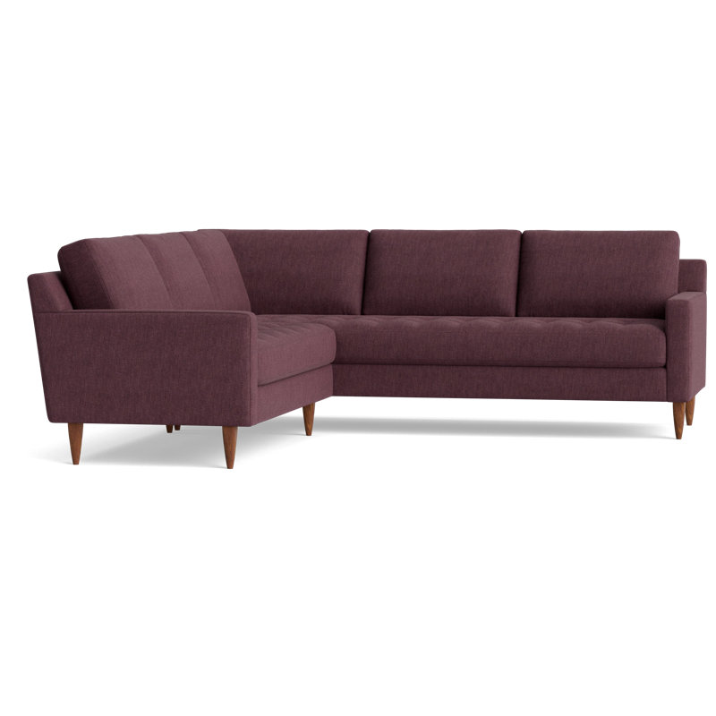 MCM Sectional, Performance Weave - Aubergine, Right Hand Facing