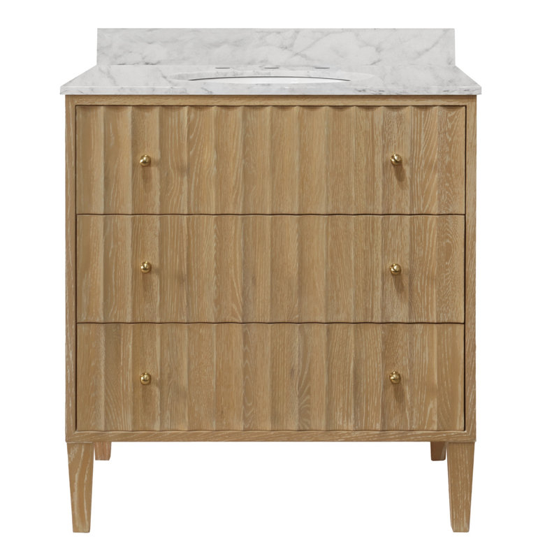 Odin 30.5'' Single Bathroom Vanity | Carrara Marble Top