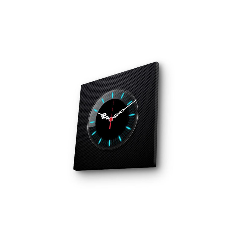 Horloge murale élégante en toile 11 po x 11 po | 100% toile de suède, cadre 100% bois (épaisseur: 1,2 po) | Parfait pour la décoration intérieure, le salon, le bureau, le style intemporel et la fonctionnalité