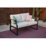 Suarez 50.40'' Wood Outdoor Loveseat