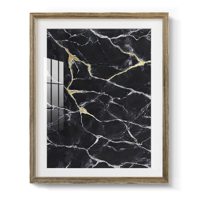 Marbre noir I, reproduction encadrée
