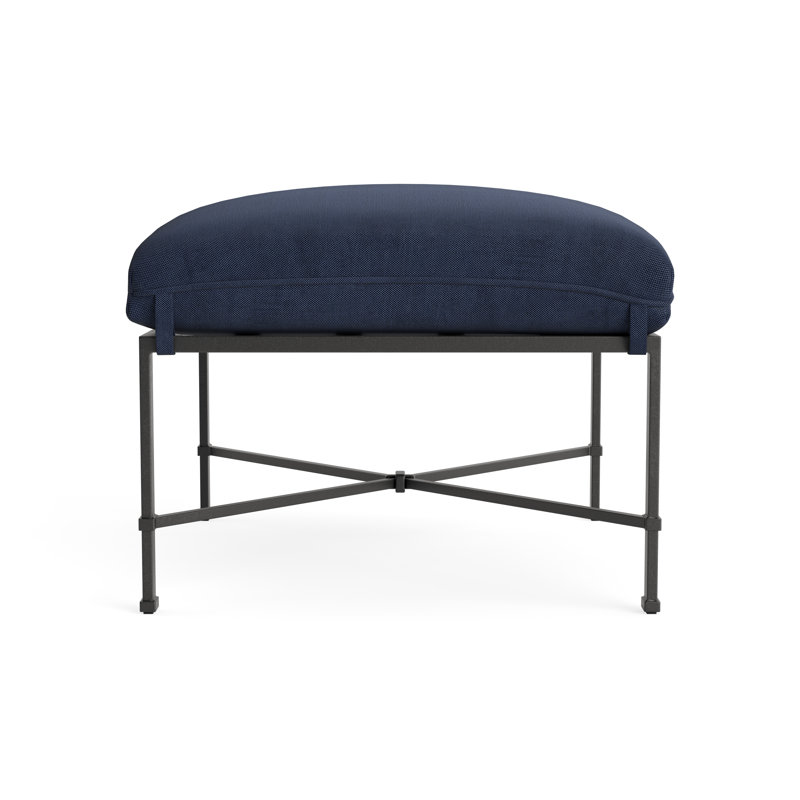 Venetian Outdoor Ottoman, Textured Pewter, Fushion Neptune