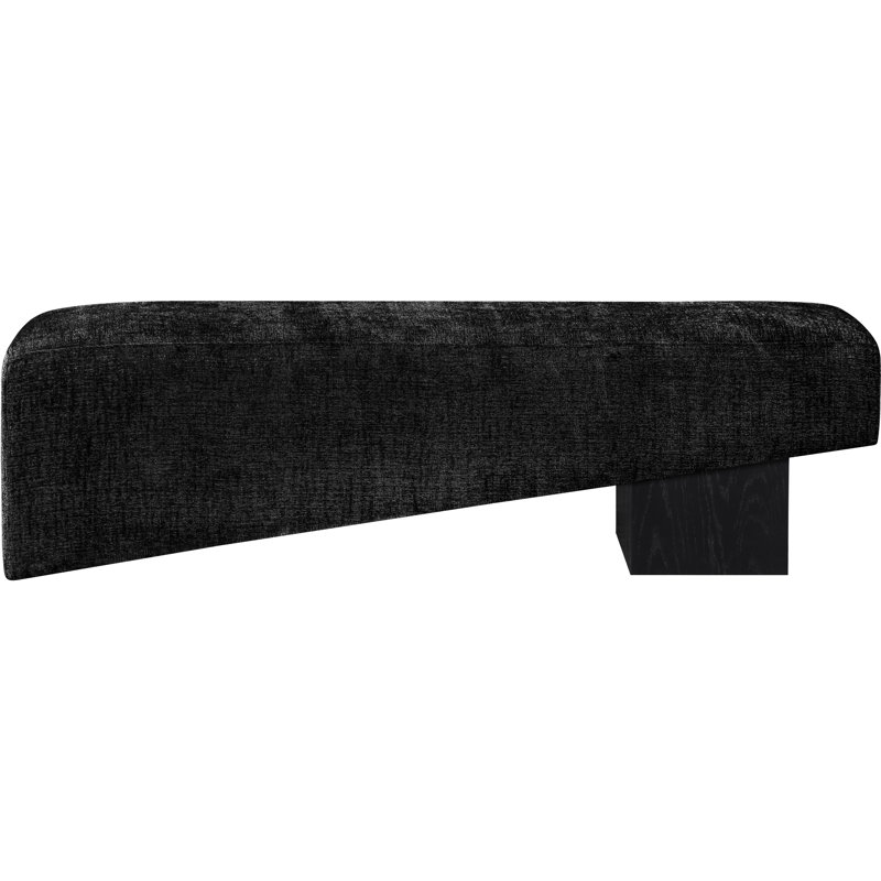 Alora Fabric Bench, Black, Black Polyester Fabric