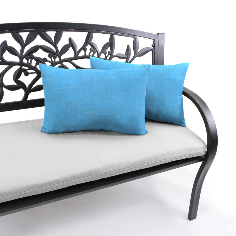 18" x 12" Outdoor Lumbar Throw Pillow (Set of 2), Ice Blue