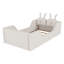 Lit plateforme simple tapissier avec coussin en lapin, lit pour enfants avec rails latéraux amovibles, blanc-129414492
