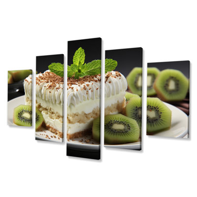 «Kiwi Fruit Cake Mmmmmmm I», reproduction sur toile - 5 panneaux