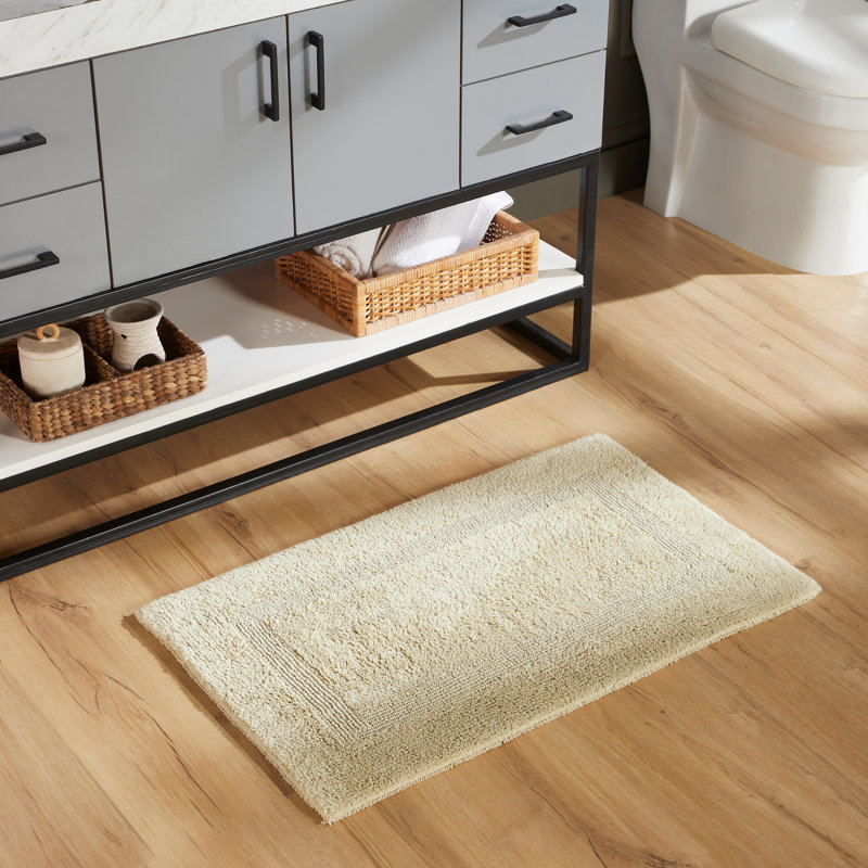 Rozanne Reversible Cotton Bath Rug, Sand, 21" x 34" Rectangle