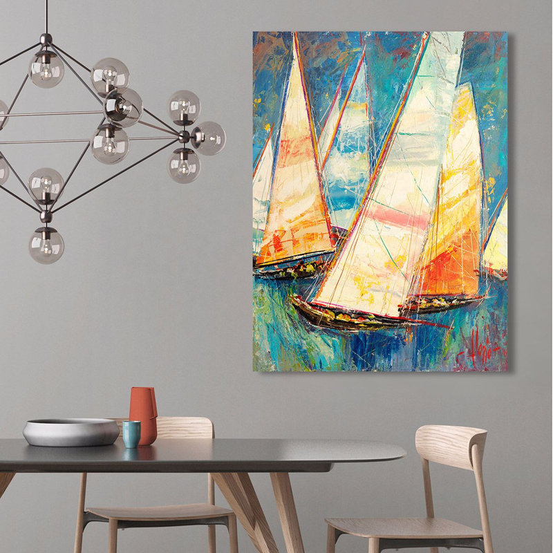 Colour Sails II by Luigi Florio - Wrapped Canvas Painting, 100cm H x 70cm W x 4cm D