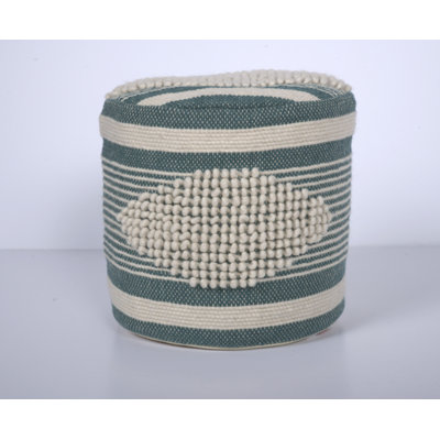 Handcrafted Fabric Cylindrical Pouf