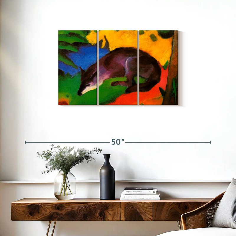 Brampt Blue-Black Fox, 20" H x 33" W