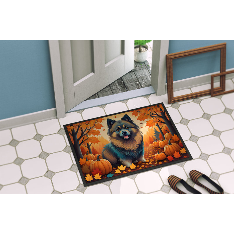 Tapis d'entrée antidérapant Occie Keeshond, L 24 po x L 36 po