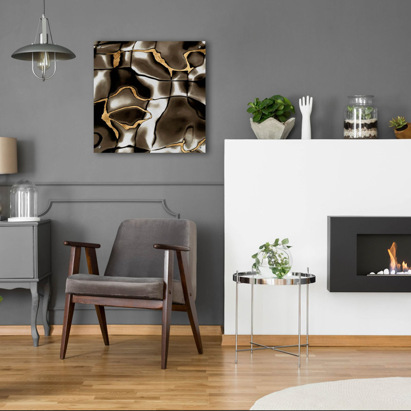 «Shimmer 1» par Alonzo Saunders, art mural en verre acrylique, H 24 po x l 24 po