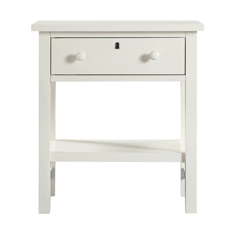 Finley 1-Drawer Storage Nightstand - Antique White (Only Nightstand), Antique White