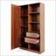 Armoire de rangement autoportante avec porte cannelée, 2 tiroirs et tablettes ouvertes, organisateur polyvalent pour diverses pièces