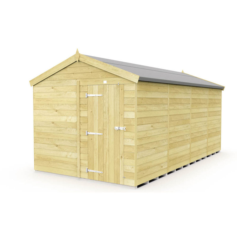 8ft x 16ft Apex Shed - Single Door without Windows