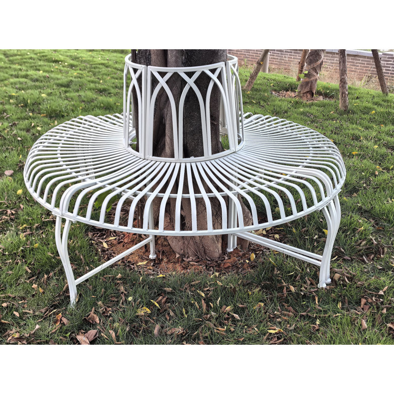 Banc de jardin en forme d'arbre demi-cercle, Crème, crème