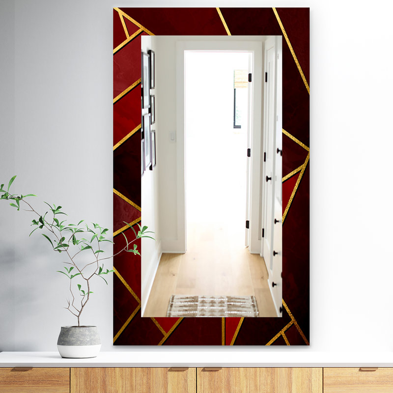 Flat Mirror, 24" H x 32" W, Red
