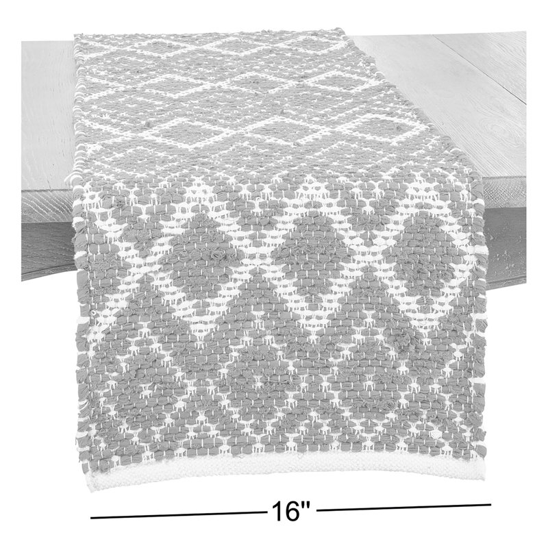 Diamond Weave Chindi Table Runner, Gold