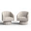 Ensemble de 2 fauteuils pivotants rembourrés surdimensionnés-291338552