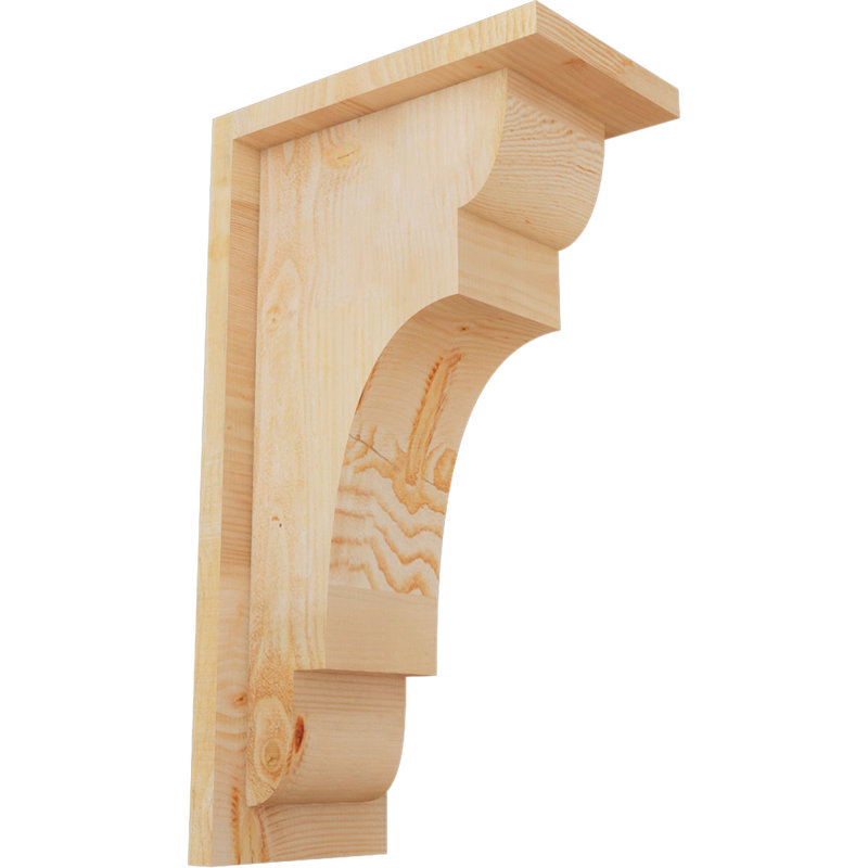 New Brighton Corbel avec plaque arrière, H 18 po x l 6 po x P 10 po, Sapin de Douglas, Sciage brut