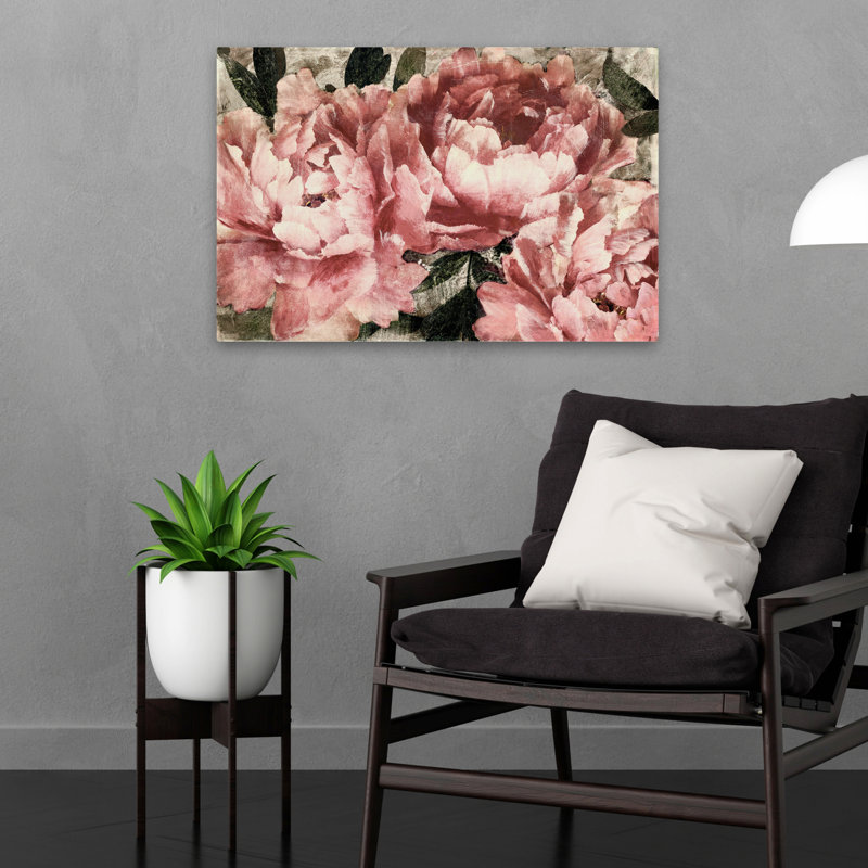 Plantes, fleurs, Adore I, art mural, H 16 po x l 24 po