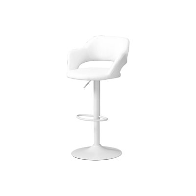 Tabouret de bar, pivotant, hauteur de bar, réglable, métal chromé, aspect cuir, contemporain, moderne