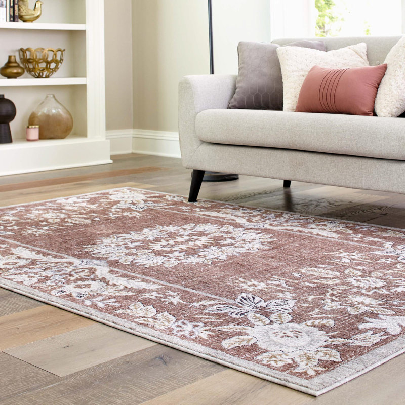 Erica Floral Indoor Rug, Rectangle 5'3" x 8'