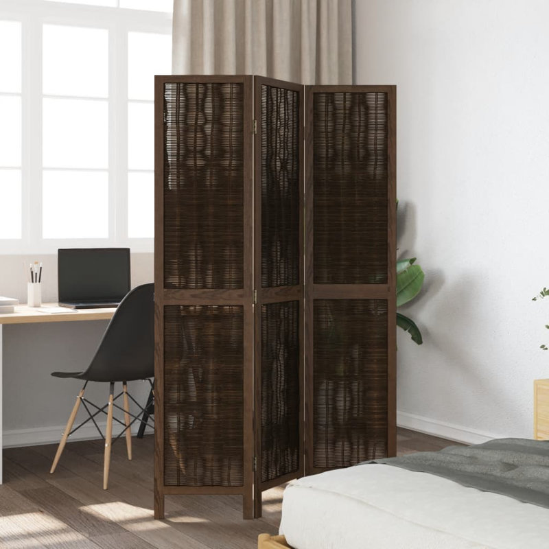 Alexzavier Solid Wood Accent Room Divider, 180cm H x 110cm W, Dark Brown