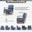 28.5" Wide Outdoor Metal Patio Glider Swivel Chair Set With Cushions & Ottomans-9126849