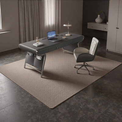 Desk with Side Pockets Double Drawers Steel Legs