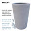 Concrete Effect Tall Planter, Frostproof Outdoor Plant Pot, Tall Garden Planter with Drainage Holes, Tall Round Plant Pot-830198950-830198968