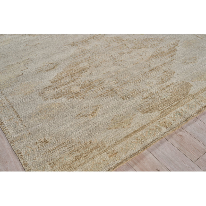 Kingston hand-knotted Wool Tan/Beige Area Rug, 12'X15'
