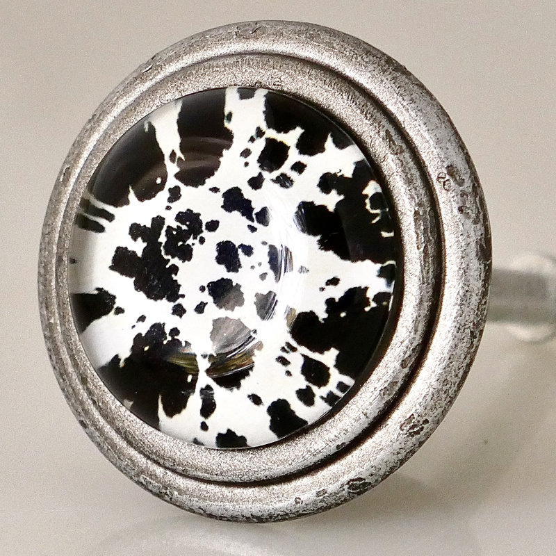 Bouton de vache moderne en étain argenté rétro (ensemble de 4) 