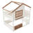 Full Size House Bunk Bed with Bookshelf, Loft Design, Cabin-Style Frame with Windows, Safety Rails for Kids Room,Beige & Natural-1747996599-1747996597