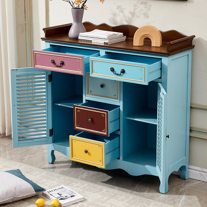 5-Drawer Double Door Accent Shoe Cabinet