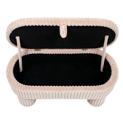 Modern Storage Ottoman Corduroy Upholstered Bench Bedroom Storage Seat Entryway Shoe Bench for Living Room, Bedroom and Entryway