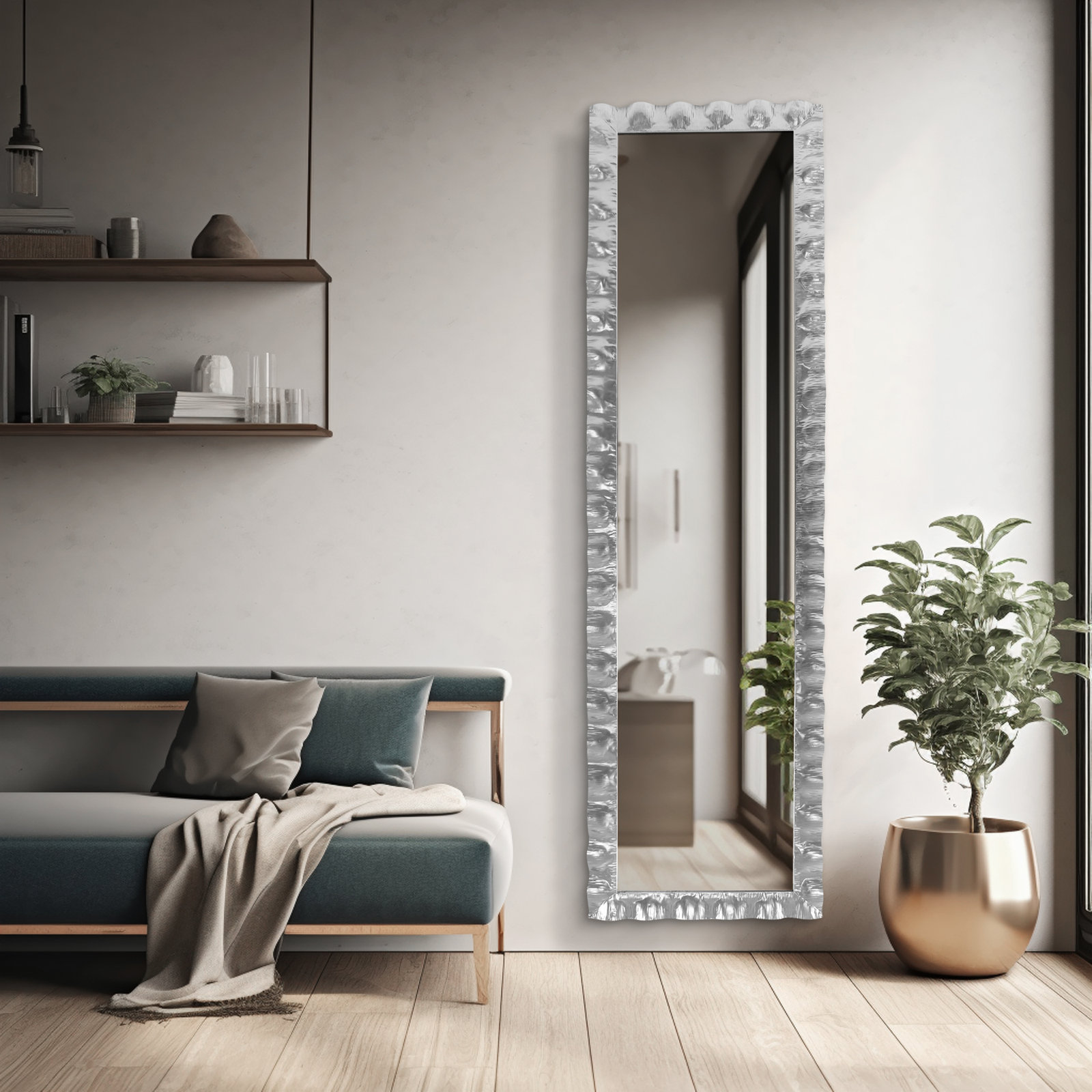 Theodore 30" Full-Length Mirror, Silver, 72" x 20"