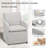 19" Wide Modern Upholstered Removable Cushions Dining Armchair with Casters-286950215