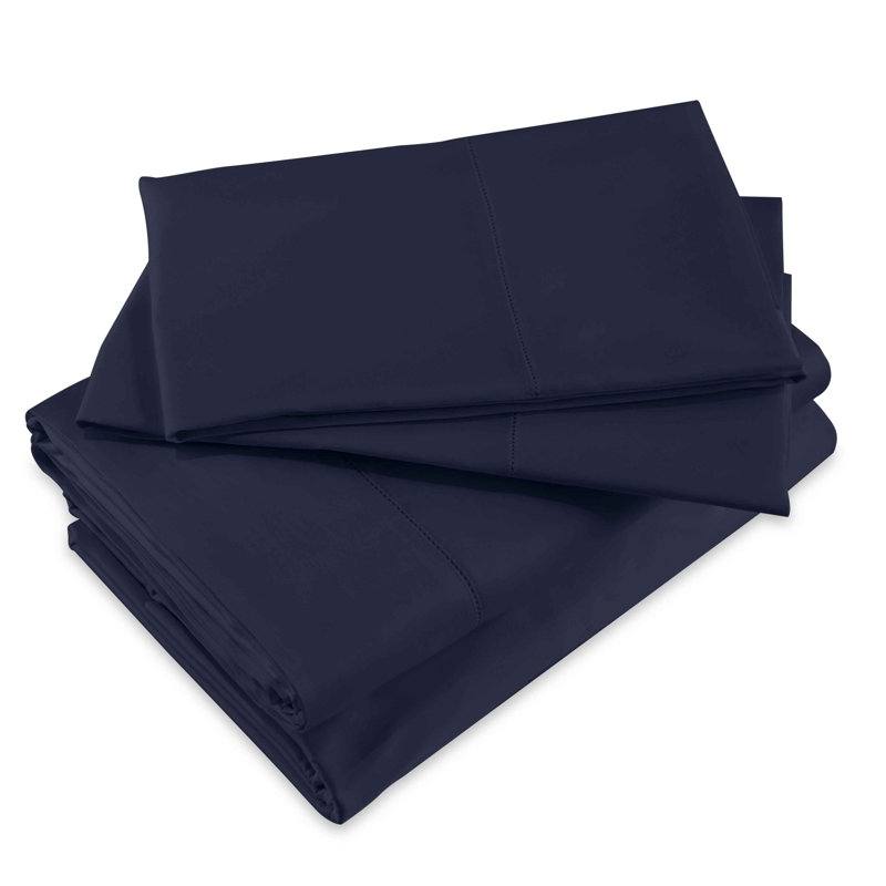 Raffaello Sheet Set, Queen Sheet Set with 2 Pillowcases, Dark Blue