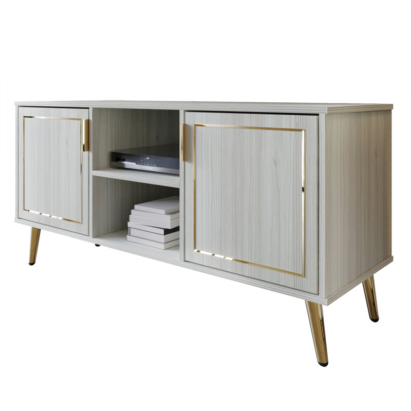 Meuble télé pour téléviseur de 50 po ou moins Tivona, Gris clair