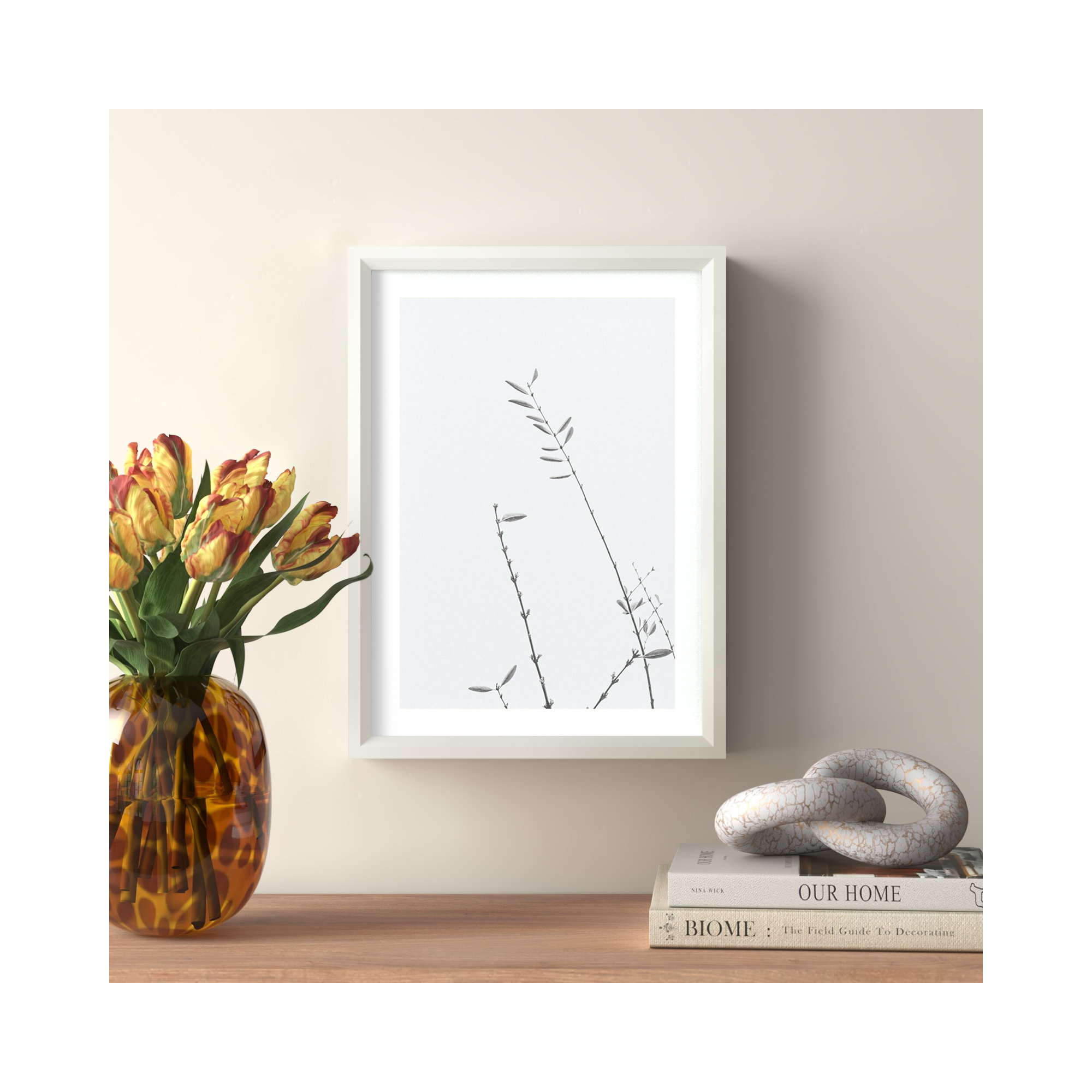 Retro Tennessee Botanical Print No 3 by Stephanie Klatt, White, 17" H x 12" W x 2" D