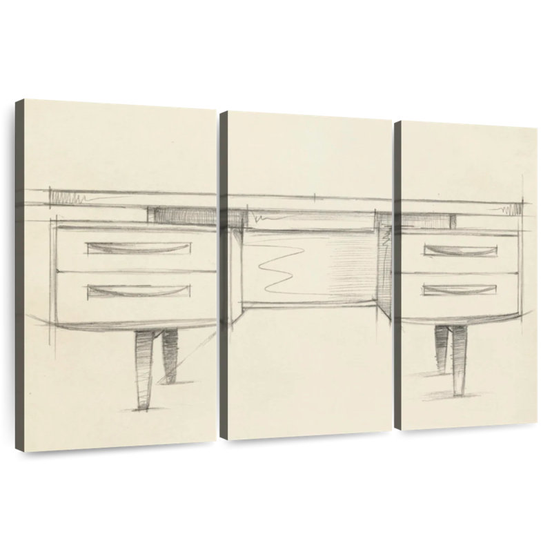 Kerner Mid Century Furniture Design IV, H 32 po x l 50 po