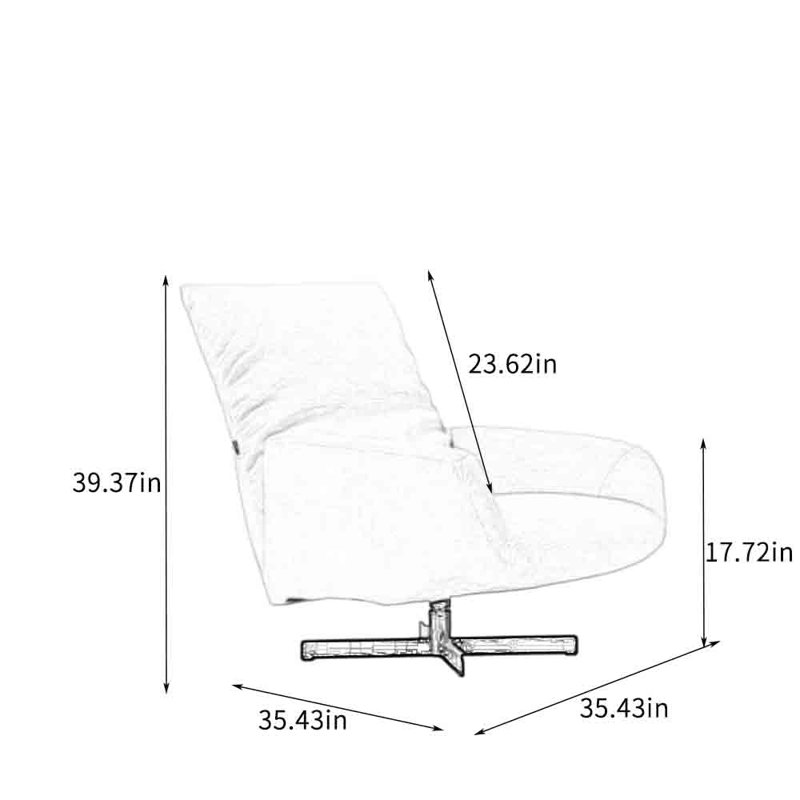 Fauteuil de loisir rotatif simple French French, Rouge / Orange