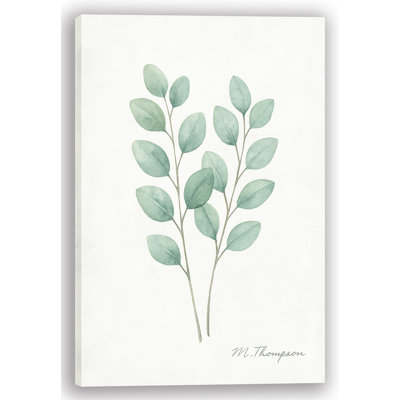 «Eucalyptus Duo», art mural sur toile botanique vert doux