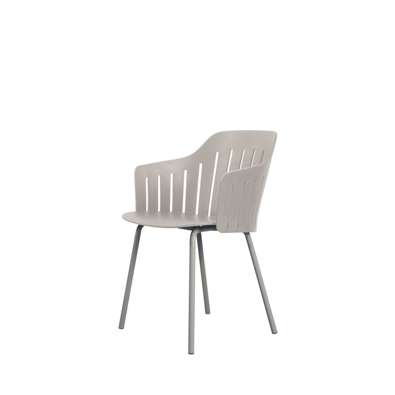 Choice Chair Indoor and Four Steel Legs Base with Upholstery Cane-line Ambience Seat Cover, Dark Gray, Taupe, Taupe