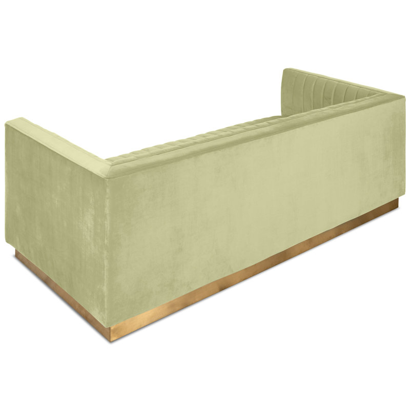Dunigan 83'' Velvet Sofa, Light Green