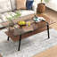 Table basse et tables de bout en verre trempé 3, rangement, décor de salon moderne, brun de 3 tables, combinaison,
