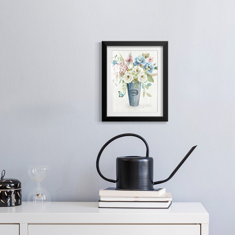 Bouquet de jardin - impression encadrée, H 25,5 po x l 17,5 po, Noir